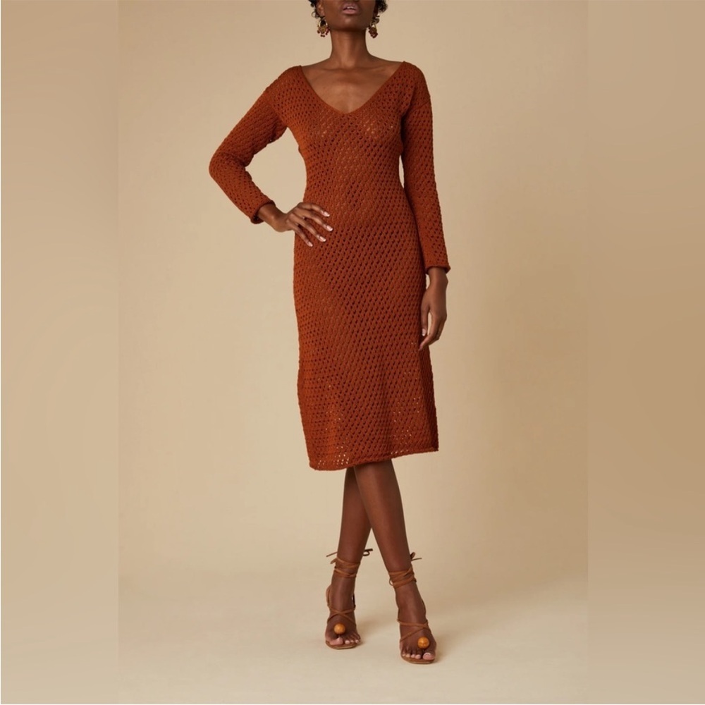 Savannah Morrow Knit‎ Winona Dress Terracotta Medium NWT